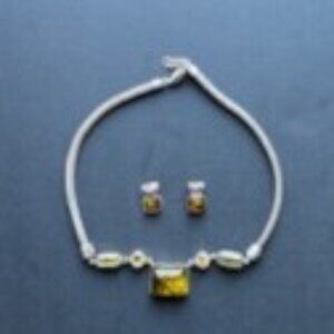 Lori Bonn silver and gemstone necklace and earrings